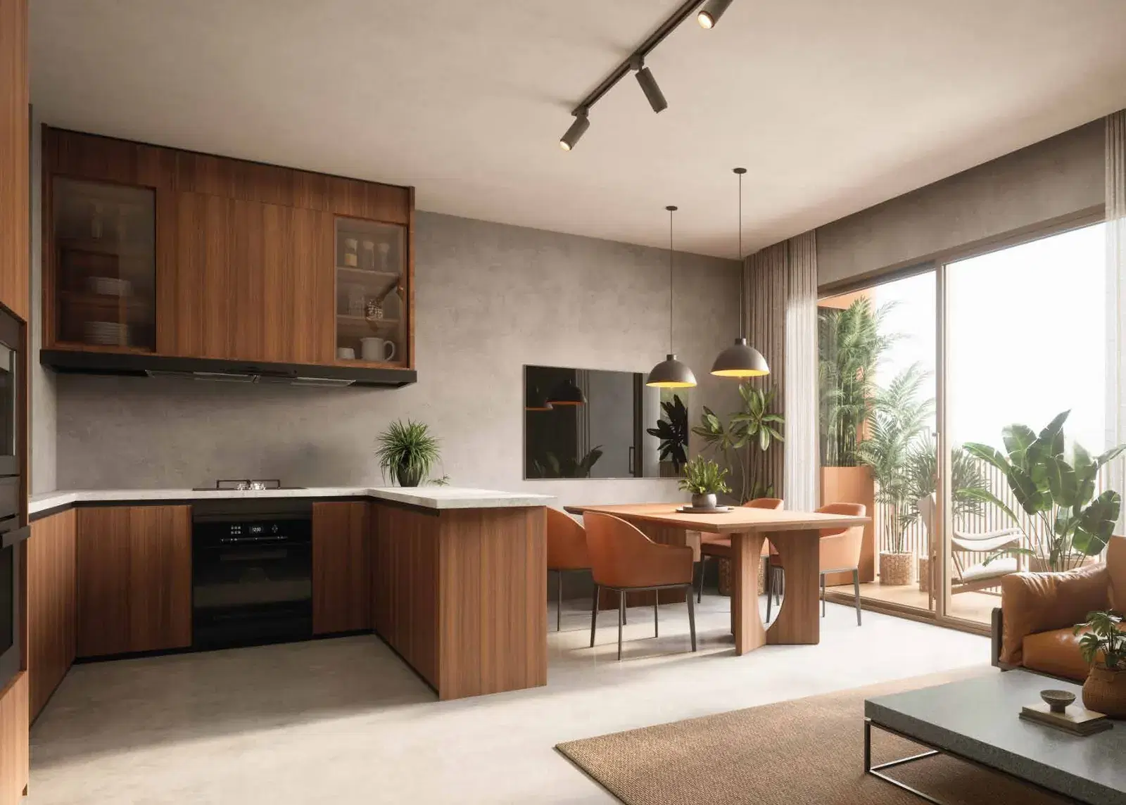 Open kitchen and dining (artistic rendition)